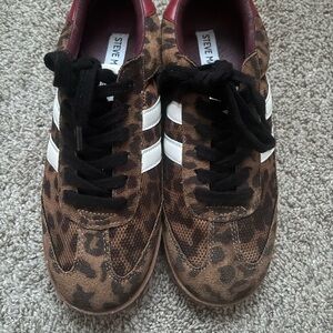 Steve Madden Brown and Red Animal Print Sneakers